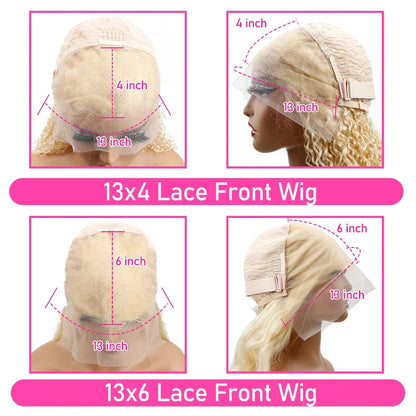 13x4 13x6 HD Transparent 613 Honey Blonde Lace Front Human Hair Wigs Raw Brazilian Straight Lace Frontal Wig Remy Human Hair