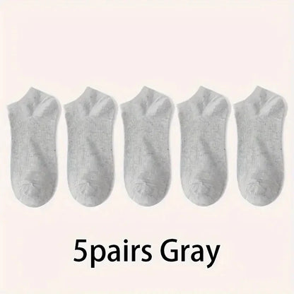 5/10-Pack Unisex Comfort-Fit Ankle Socks For All, Breathable & Lightweight - Ideal For Sports & Daily Wear
