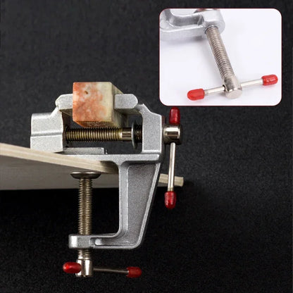 Small Jewelers Hobby  Clamp On Table Flat Pliers Tool Vice Bench Vise Muliti-Funcational 3.5&quot Aluminum Miniature