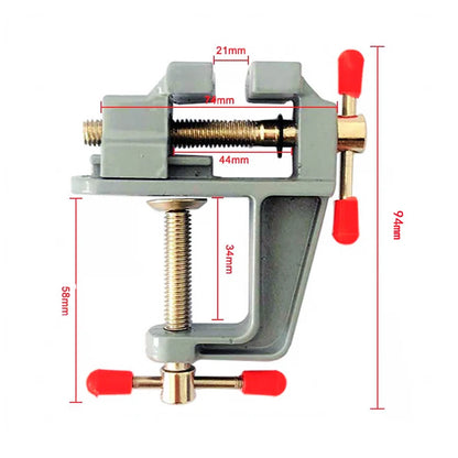 Small Jewelers Hobby  Clamp On Table Flat Pliers Tool Vice Bench Vise Muliti-Funcational 3.5&quot Aluminum Miniature