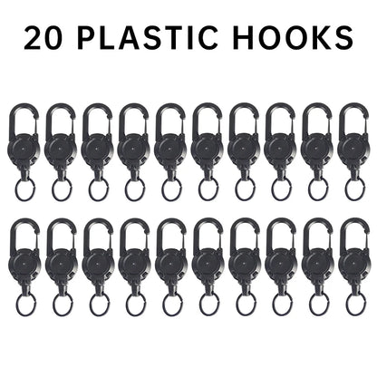 1/2/4pcs Extendable Retractable Holders Keychain Badge Reels Heavy Duty Clip With Carabiner Key Chain For Men Outdoor Bags