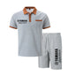 Yamaha Men's Multi-Color Waffle Knit Short Sleeve & Shorts Set, Casual Breathable Sweat-Absorbent Polo Outfit Daily Street Wear.