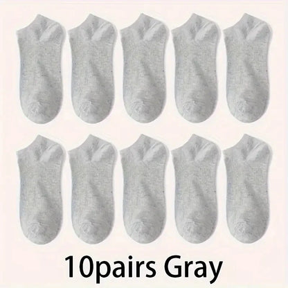 5/10-Pack Unisex Comfort-Fit Ankle Socks For All, Breathable & Lightweight - Ideal For Sports & Daily Wear
