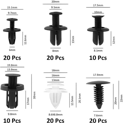 50-101PCS Auto Fastener Clips Kit Multi-Size Retainers For Car Fender Bumper Used For Auto Garage And Assembly