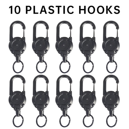 1/2/4pcs Extendable Retractable Holders Keychain Badge Reels Heavy Duty Clip With Carabiner Key Chain For Men Outdoor Bags