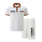 Yamaha Men's Multi-Color Waffle Knit Short Sleeve & Shorts Set, Casual Breathable Sweat-Absorbent Polo Outfit Daily Street Wear.
