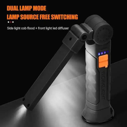 Portable COB LED Flashlight USB Rechargeable Work Light Magnetic Lanterna Hanging Lamp with Built-in Battery Camping Torch