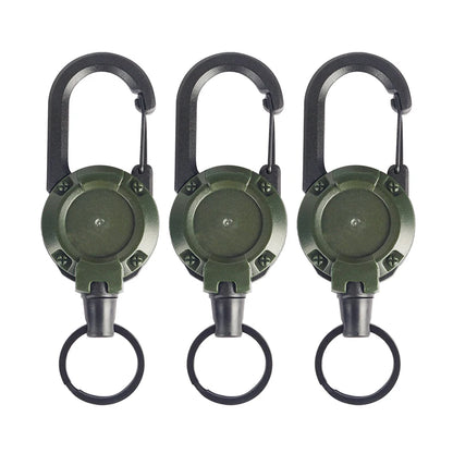 1/2/4pcs Extendable Retractable Holders Keychain Badge Reels Heavy Duty Clip With Carabiner Key Chain For Men Outdoor Bags