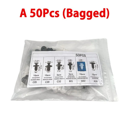 50-101PCS Auto Fastener Clips Kit Multi-Size Retainers For Car Fender Bumper Used For Auto Garage And Assembly